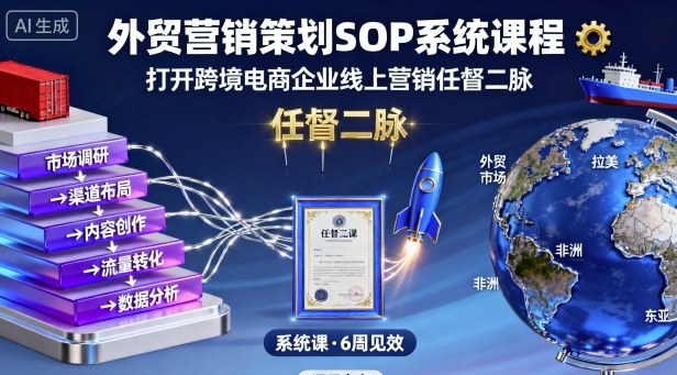 外贸营销策划SOP系统课程，打开跨境电商企业线上营销任督二脉-邪修侠