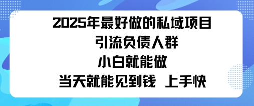 2025私域风口：盯紧负债群体，变现猛，不挑人，有手就行当天见钱-网亿资源平台