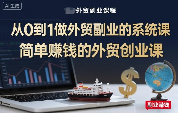 从0到1做外贸副业的系统课，简单賺钱的外贸创业课-网亿资源平台