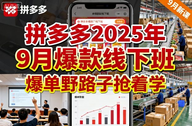 拼多多2025年9月爆款线下班，爆单野路子抢着学-网亿资源平台