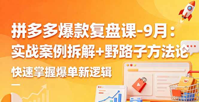 （16176期）拼多多爆款复盘课-9月：实战案例拆解+野路子方法论，快速掌握爆单新逻辑-网亿资源平台