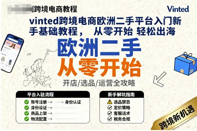 vinted跨境电商欧洲二手平台入门新手基础教程，从零开始轻松出海-邪修侠