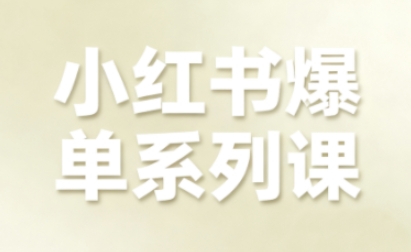 小红书爆单系列课，聚焦小红书电商全链路增长-网亿资源平台