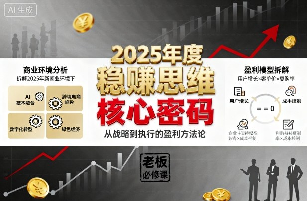 2025年度稳賺思维老板创业营，拆解2025年新商业环境下，企业实现持续盈利的核心密码-网亿资源平台