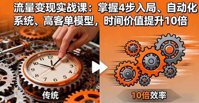 （16197期）流量变现实战课：掌握4步入局、自动化系统、高客单模型，时间价值提升10倍-网亿资源平台