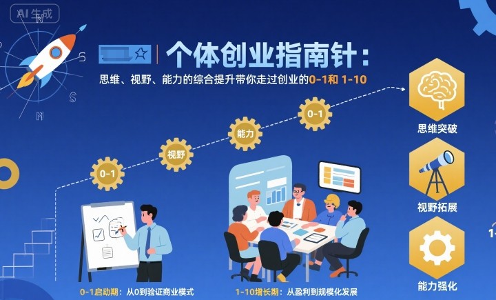 个体创业指南针，思维、视野、能力的综合提升带你走过创业的0-1和1-10【音频】-网亿资源平台