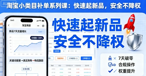 淘宝小类目补单系列课，快速起新品，安全不降权-邪修侠 - 演示