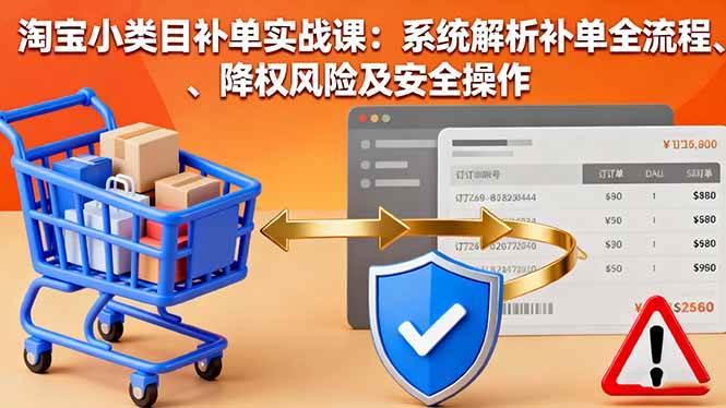 （16239期）淘宝小类目补单实战课：系统解析补单全流程、降权风险及安全操作-网亿资源平台