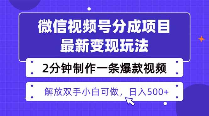 （16246期）视频号分成最新玩法，两天暴力起号变现1500+，爆款视频制作只需要2分钟…-网亿资源平台