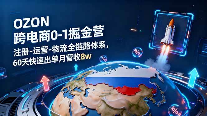 （16277期）OZON跨境电商0-1掘金营：注册-运营-物流全链路体系，60天快速出单月营收8w-网亿资源平台