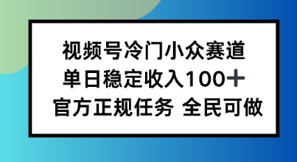 视频号小众赛道，单日稳定收入100+，适合所有人-邪修侠 - 演示