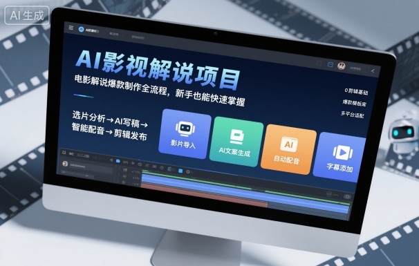 AI影视解说项目，电影解说爆款制作全流程，新手也能快速掌握-网亿资源平台