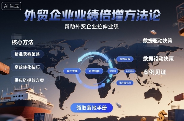 外贸企业业绩倍增方法论，帮助外贸企业拉伸业绩-网亿资源平台