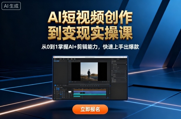 AI短视频创作到变现实操课,从0到1掌握AI+剪辑能力,快速上手出爆款(更新10月)-邪修侠 - 演示