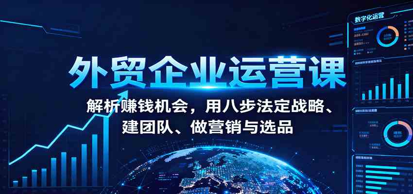 外贸企业运营课：解析赚钱机会，用八步法定战略、建团队、做营销与选品-网亿资源平台