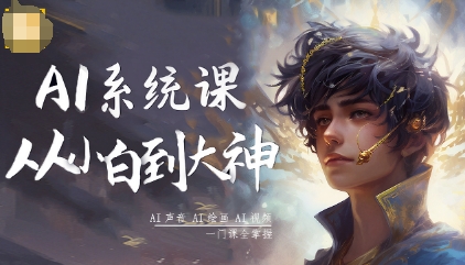 AI系统课程，从小白到大神系统学AI，AI声音-AI绘画-AI视频一门课全掌握-网亿资源平台