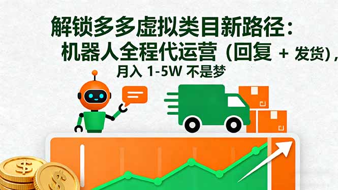 解锁多多虚拟类目新路径：机器人全程代运营(回复 + 发货-邪修侠 - 演示