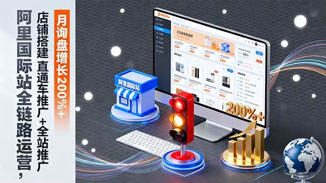 （16311期）阿里国际站全链路运营，店铺搭建+直通车推广+全站推广，月询盘增长200%+-网亿资源平台