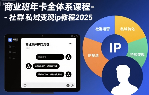 商业班年卡全体系课程-社群私域变现ip教程2025-网亿资源平台