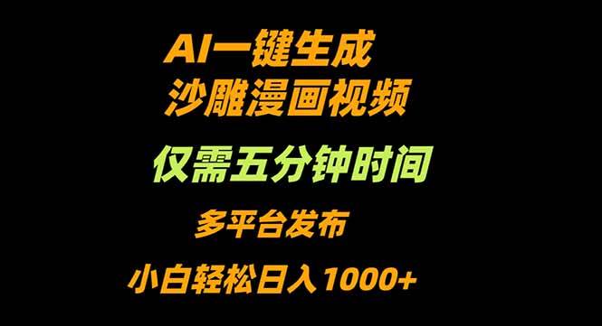 （16320期）AI一键生成沙雕动漫视频，只需5分钟，小白轻松日入1000+-网亿资源平台