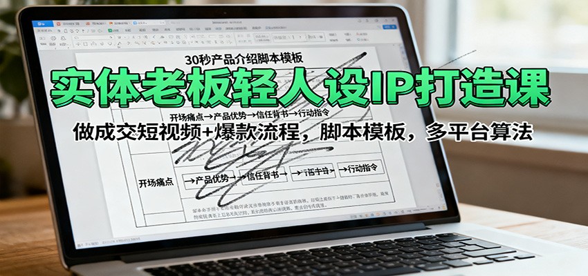 实体老板轻人设IP打造课：做成交短视频+爆款流程，脚本模板，多平台算法-邪修侠 - 演示