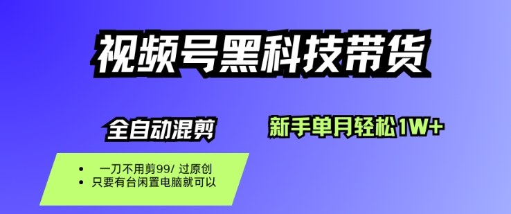 视频号黑科技短视频带货，新手一个月也1W+，纯搬运一刀不用剪，零投入【揭秘】-网亿资源平台