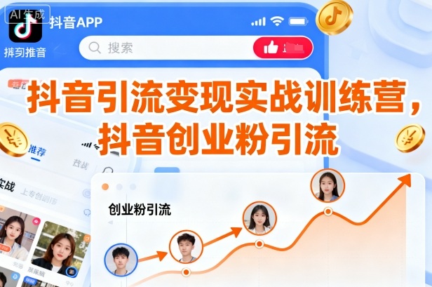 抖音引流变现实战训练营，抖音创业粉引流-网亿资源平台