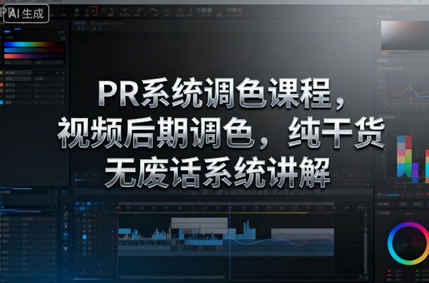 PR系统调色课程，视频后期调色，纯干货无废话系统讲解-网亿资源平台