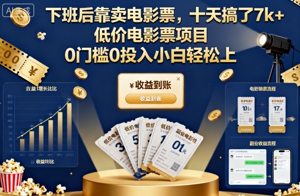 下班后靠卖电影票，十天搞了7k+，低价电影票项目，0门槛0投入小白轻松上手【揭秘】-邪修侠 - 演示