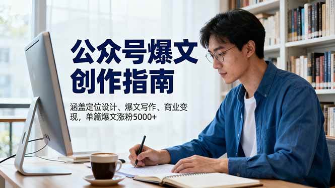 （16380期）公众号爆文创作指南，涵盖定位设计+爆文写作+商业变现，单篇爆文涨粉5000+-网亿资源平台