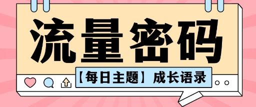 流量密码AI【每日主题】成长语录，抖音视频号可以轻松复制变现思路清晰-网亿资源平台