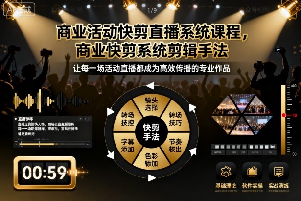 商业活动快剪直播系统课程,商业快剪系统剪辑手法-邪修侠