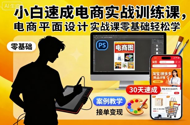 小白速成电商实战训练课，电商平面设计实战课零基础轻松学-邪修侠 - 演示