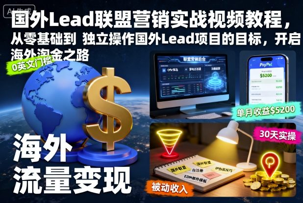 国外Lead联盟营销实战视频教程,从零基础到独立操作国外Lead项目的目标,开启海外淘金之路-邪修侠 - 演示