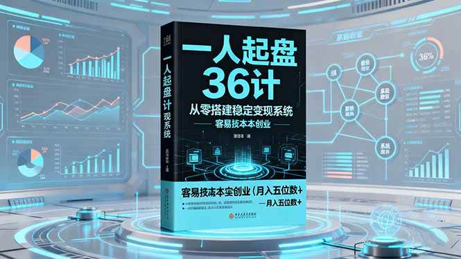 （16408期）一人起盘36计：从零搭建稳定变现系统，实现低成本创业，月入五位数+-网亿资源平台