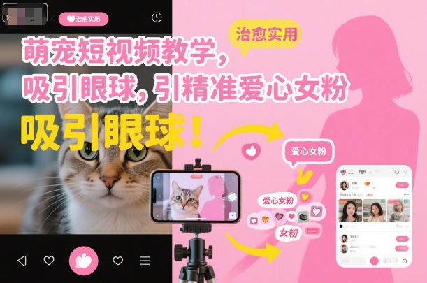 萌宠短视频教学，吸引眼球，引精准爱心女粉-网亿资源平台