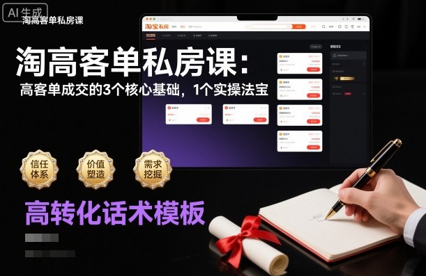 淘高客单私房课：高客单成交的3个核心基础，1个实操法宝-邪修侠