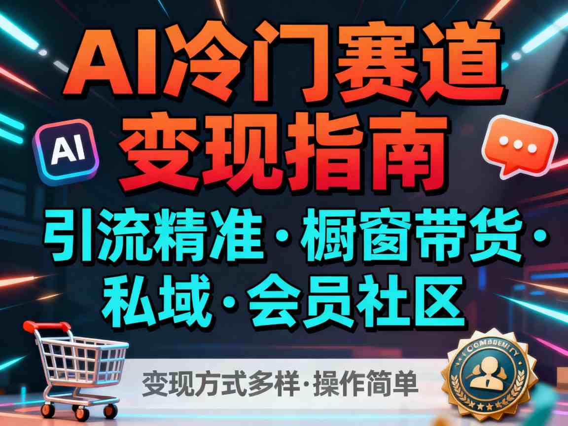AI冷门赛道，引流精准，橱窗带货+私域+会员社区，变现方式多样，操作简单-邪修侠 - 演示