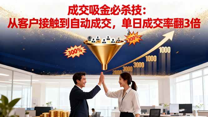 （16432期）吸金成交营销必杀技：从客户接触到自动成交，单日成交率翻3倍-网亿资源平台