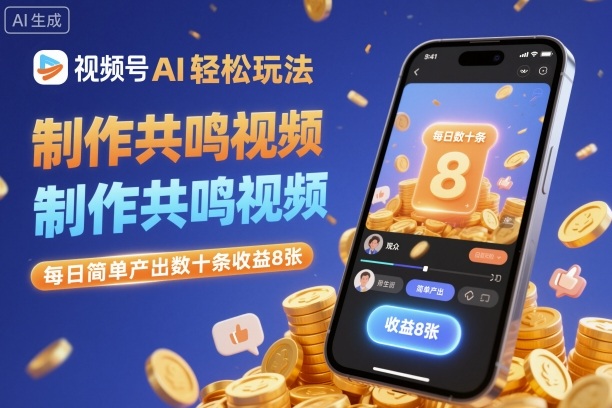 视频号AI轻松玩法，制作共鸣视频，每日简单产出数十条收益8张-邪修侠 - 演示