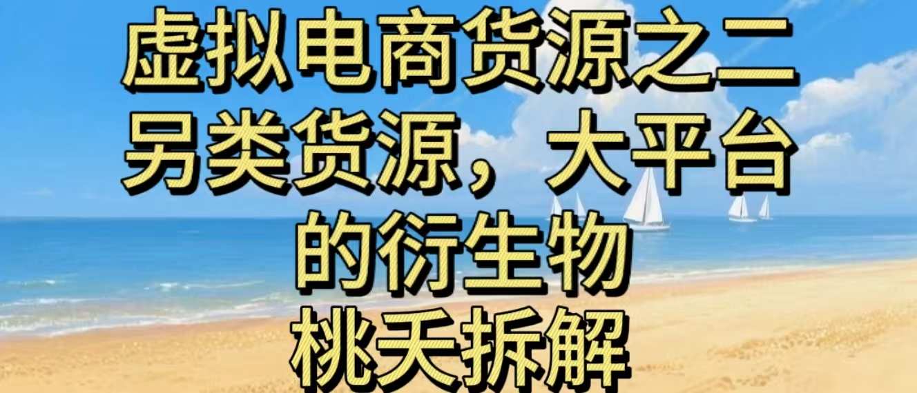 虚拟电商之二—另类的货源，大平台的衍生物-邪修侠