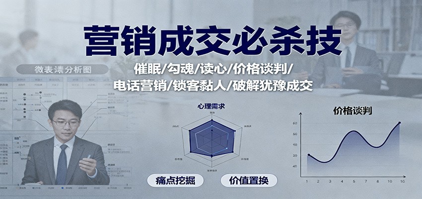 营销成交必杀技：催眠/勾魂/读心/价格谈判/电话营销/锁客黏人/破解犹豫成交-邪修侠 - 演示