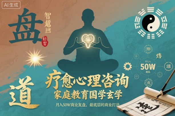 疗愈心理咨询，家庭教育国学玄学，月入50个商业复盘，最底层的商业打法-邪修侠