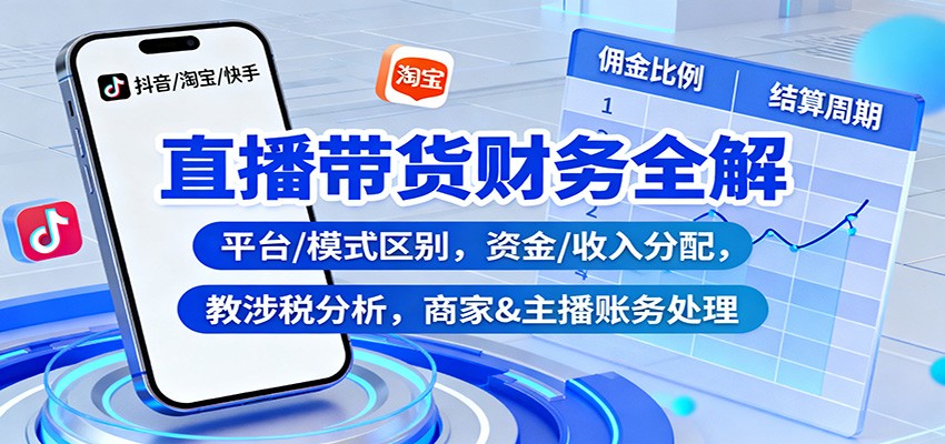 直播带货财务全解：平台/模式区别，资金/收入分配，涉税分析，商家&主播账务处理-邪修侠 - 演示