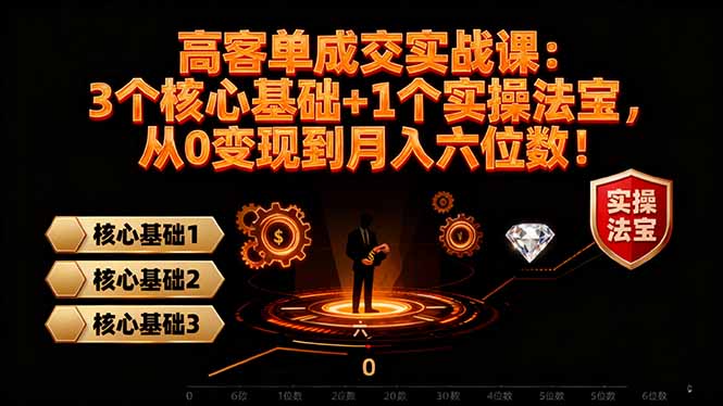高 客单成交实战课：3个核心基础+1个实操法宝，从0变现到月入六位数！-邪修侠