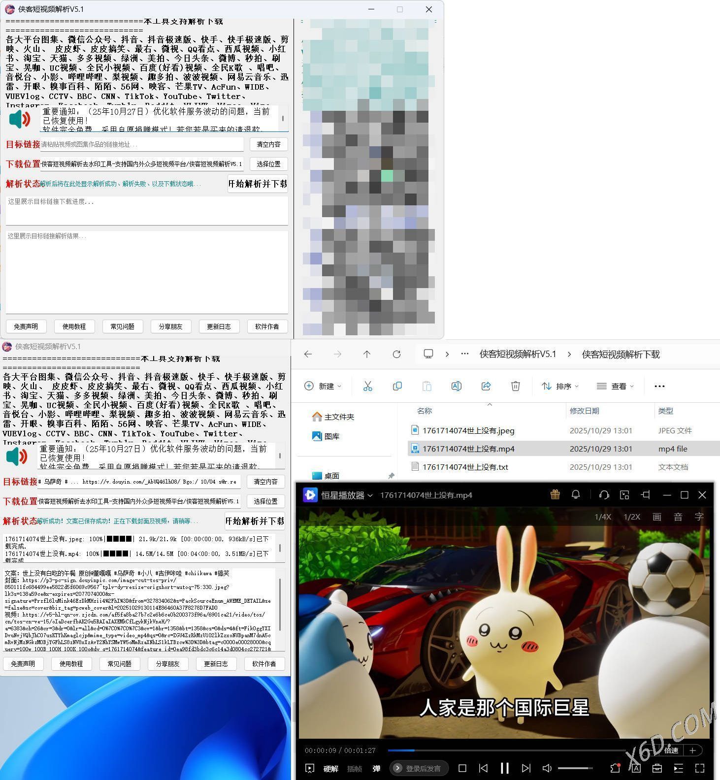 侠客多平台短视频解析去水印工具 V5.1-网亿资源平台