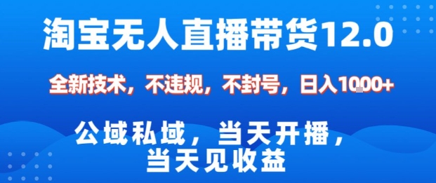淘宝无人直播12.0，公域私域技术，不封号，不违规布局双十一流量风口，日入1k(独家技术)【揭秘】-90网