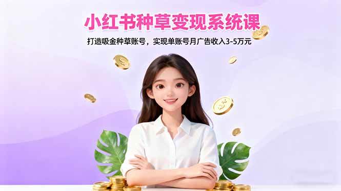（16468期）小红书种草变现系统课：打造吸金种草账号，实现单账号月广告收入3-5万元-网亿资源平台