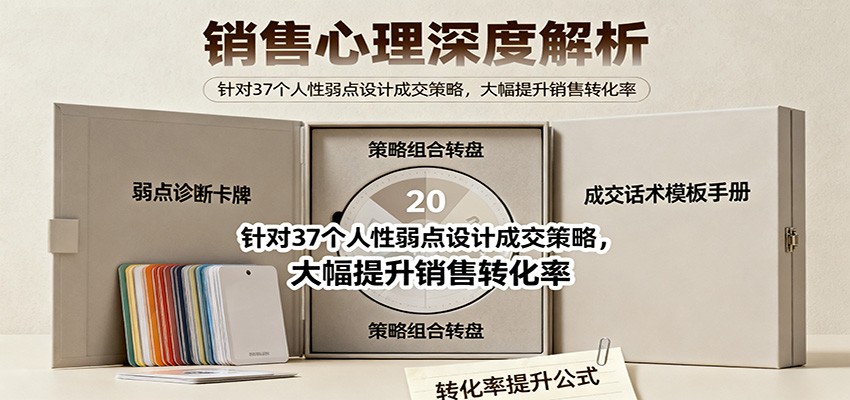 销售心理深度解析：针对37个人性弱点设计成交策略，大幅提升销售转化率！-邪修侠