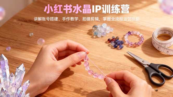 （16475期）小红书水晶IP训练营，讲解账号搭建、手作教学、拍摄剪辑，全流程运营技能-网亿资源平台